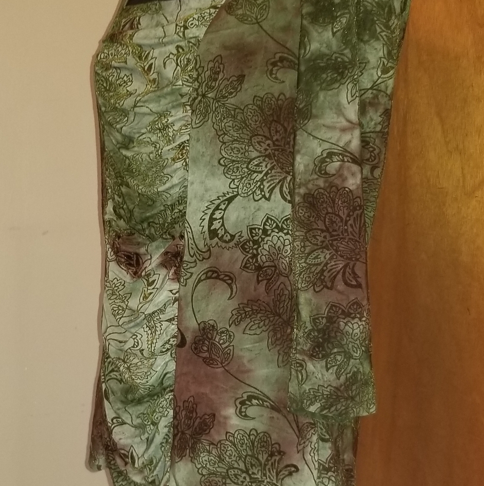 Green floral shirt